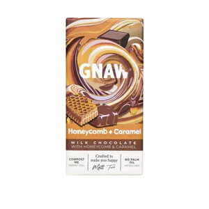Gnaw Honeycomb & Caramel Milk Chocolate Bar 80g